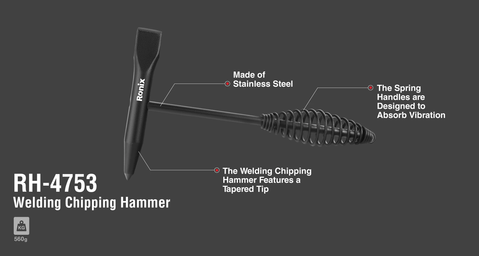welding chipping hammer 560gr_details