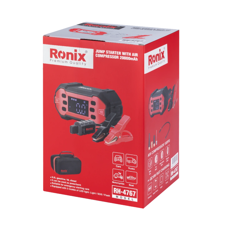 Jump Starter With Air Compressor 20000 mAh