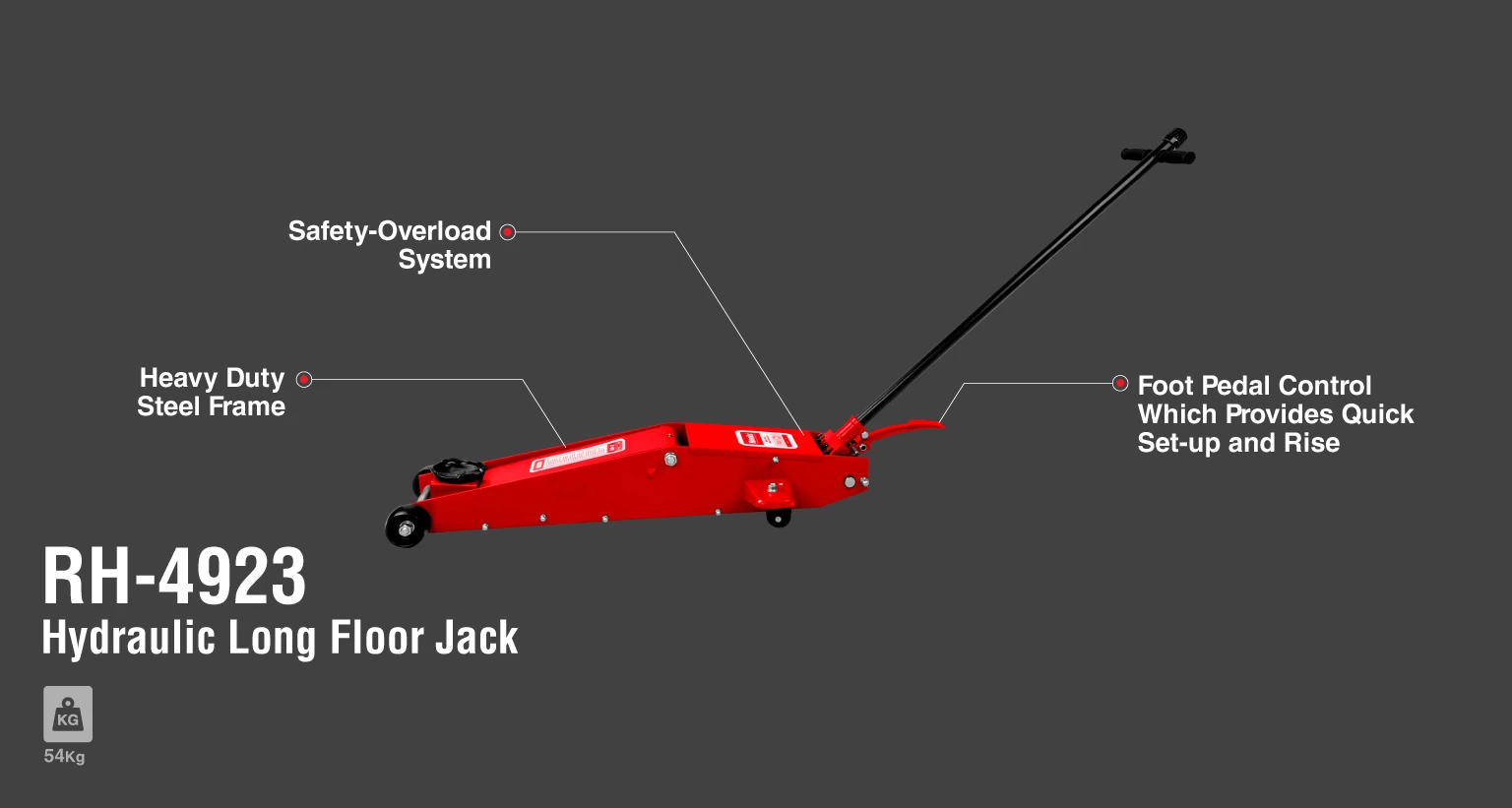 Hydraulic Long Floor Jack, 3 Ton, 54Kg_details