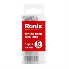 M2 HSS Twist Drill Bit 5mm Ronix Plastic Box