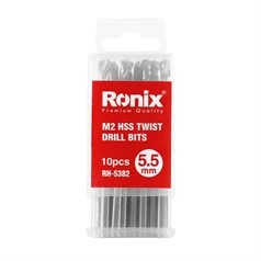 Ronix RH-5382 Din 338 HSS-Spiralbohrer-Set M2 5.5mm 10-tlg.