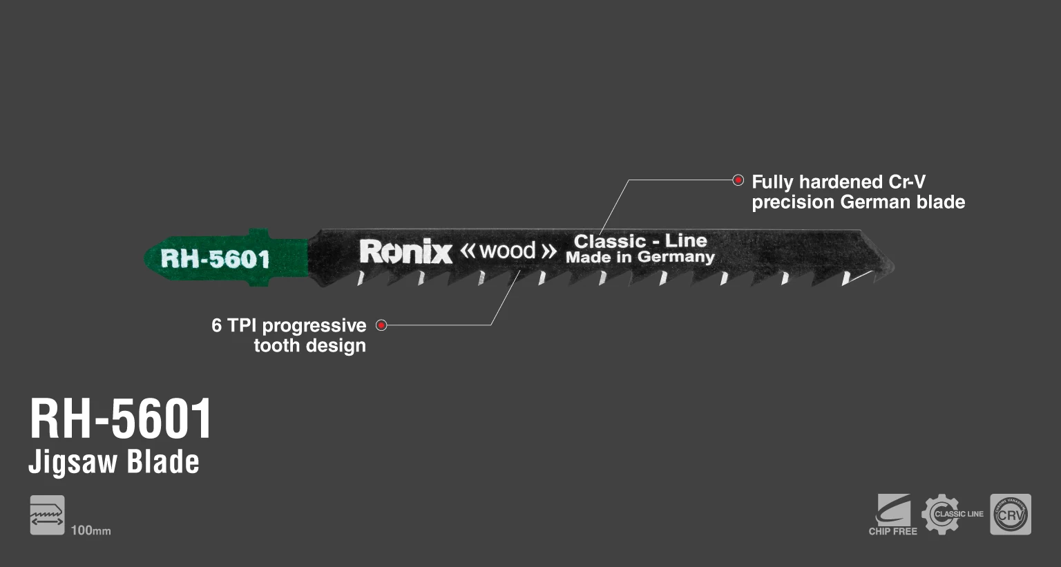 Wood Jigsaw Blade 100mm-6TPI-CRV_details