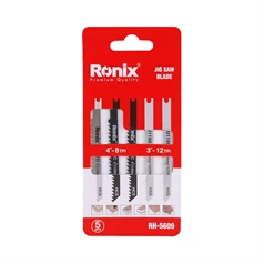 Ronix RH-5609 Stichsägeblatt-Set U-Schaft 5-teilig für Holz, Kunststoff und Metallblech