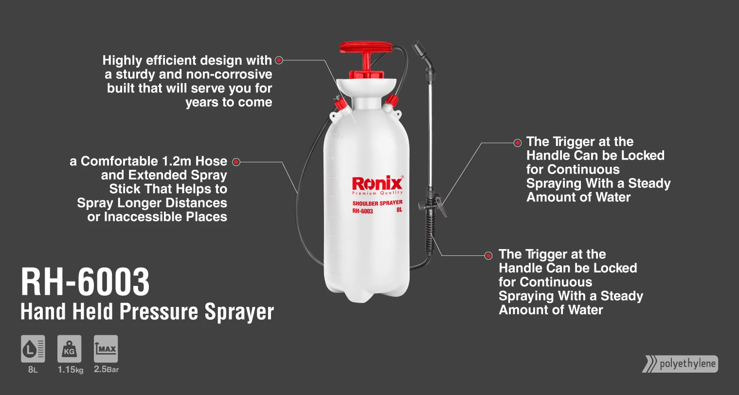 Pressure Sprayer, 8 Liter, 2.5 Bar_details