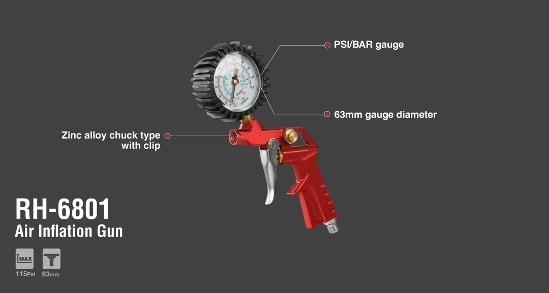 مسدس هواء مع ساعة قياس الضغط RH-6801 من رونیکس