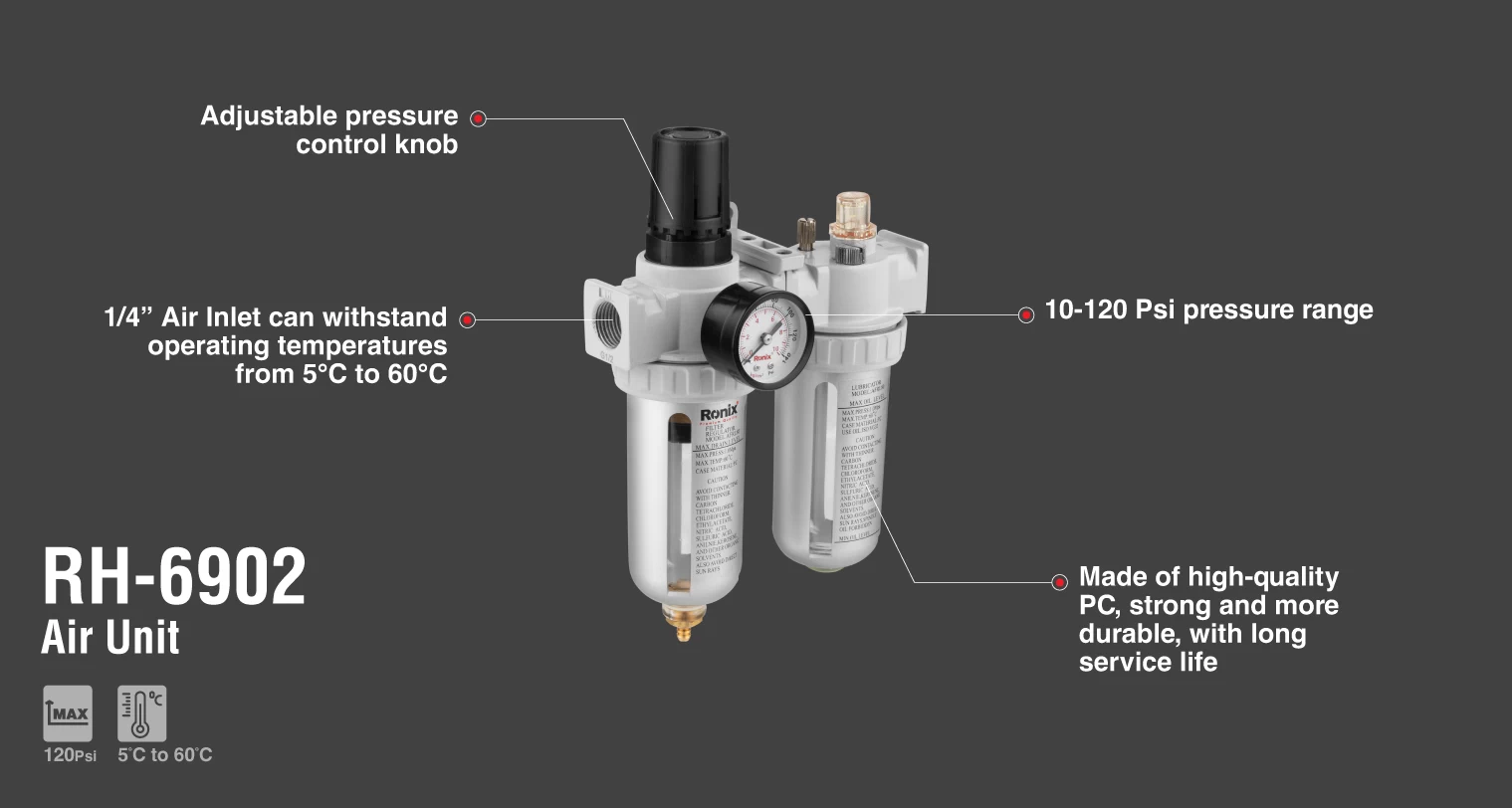 double air filter regulator 140 Psi_details
