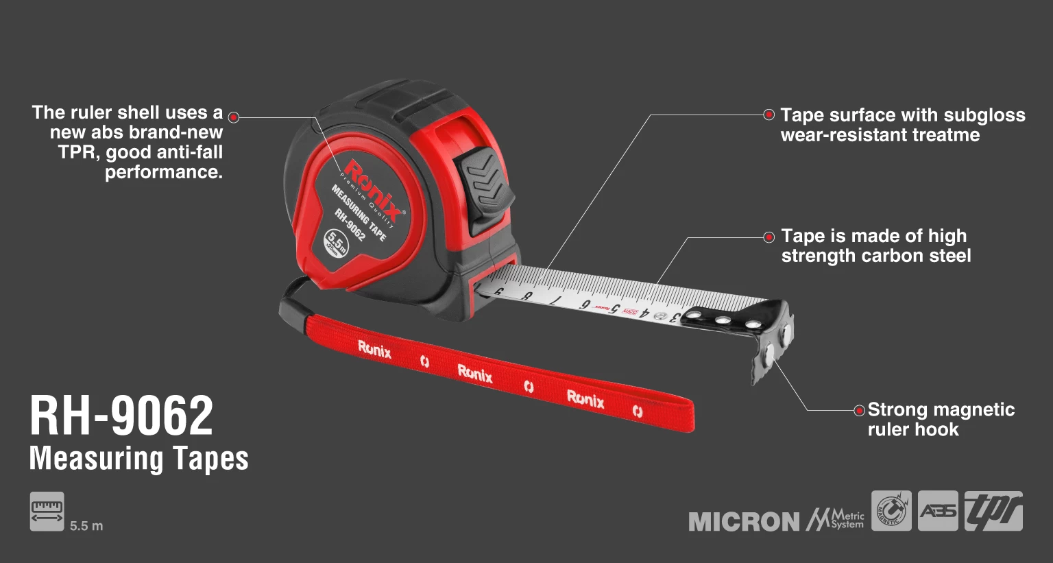 Measuring tape 5.5m-Micron model_details