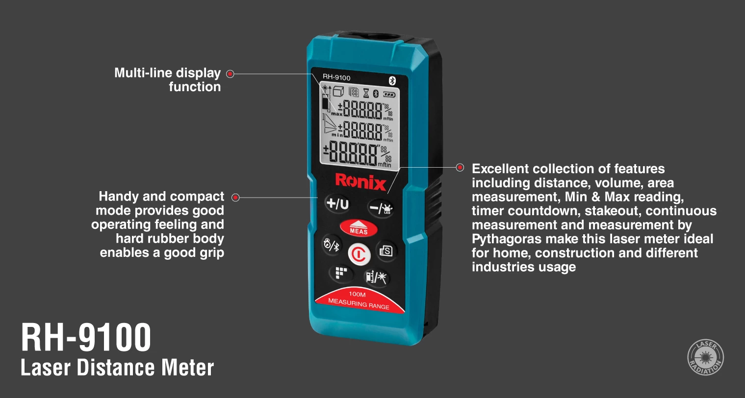 Laser Distance Meter with Bluetooth 100M_details