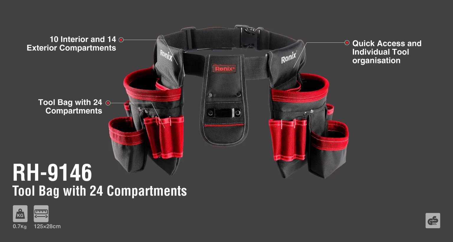 TOOL BAG WITH 24 COMPARTMENTS_details