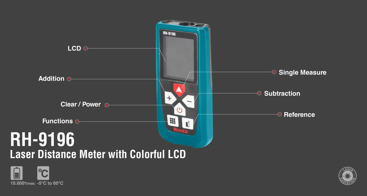 Laser Distance Meter with Colorful LCD 60M_details