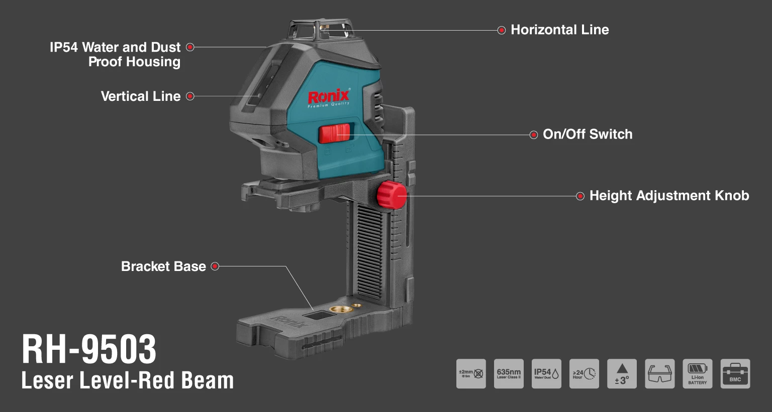 Laser Components Modulo laser croce Rosso 3 mW LC-LMP-635-249-03-A