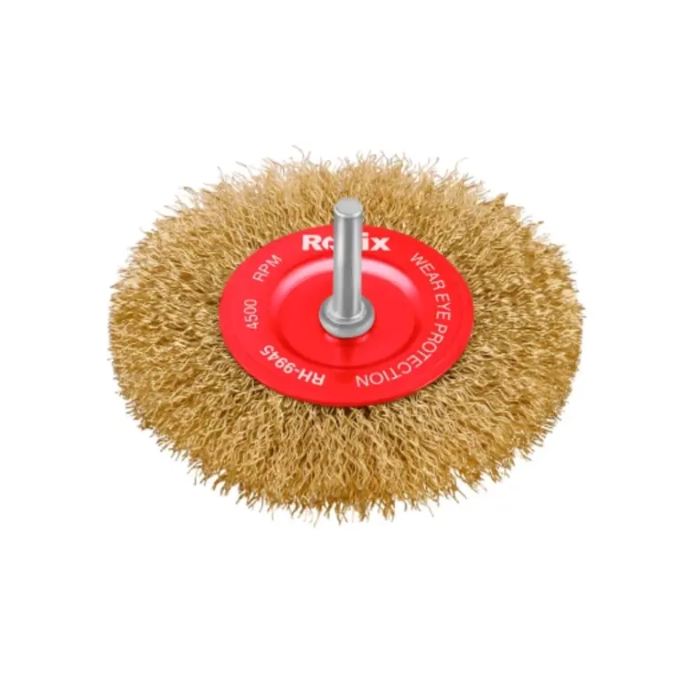 Crimped Shaft Mounted Wheel Brushes 100mm