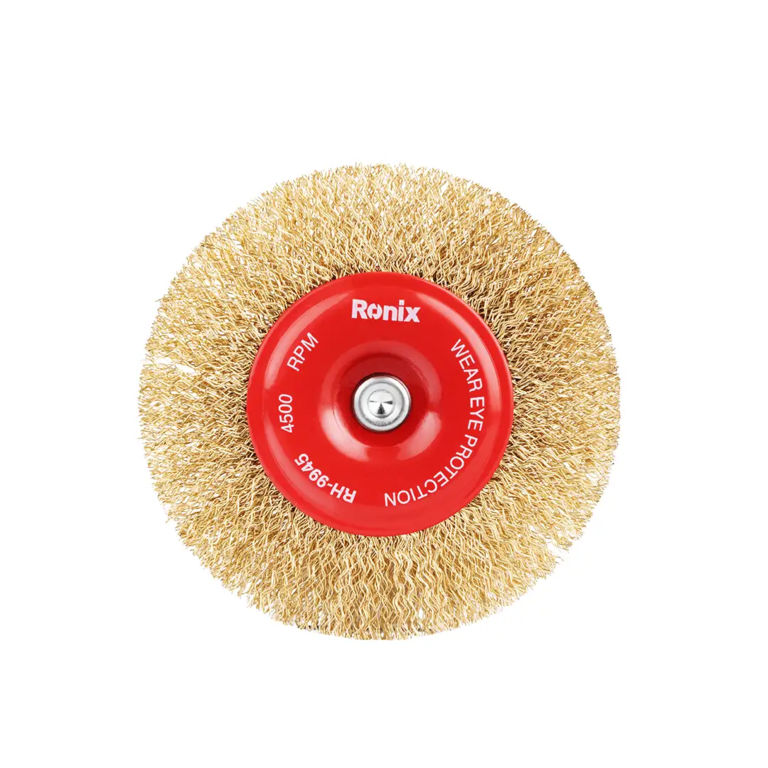 Gewellte Radbürste mit Welle 100 mm