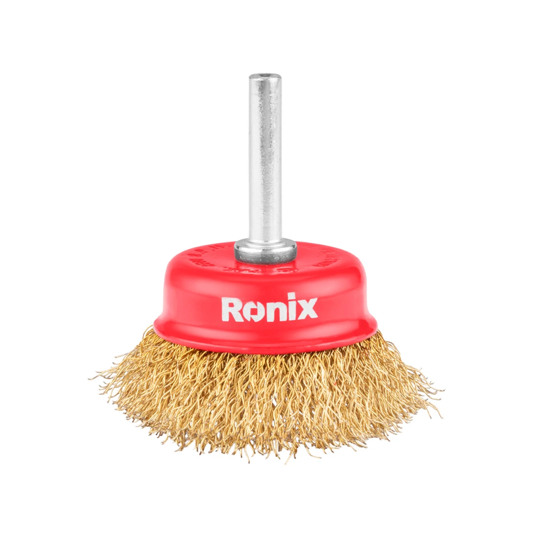 Gewellte Topfbürste mit Welle 50 mm