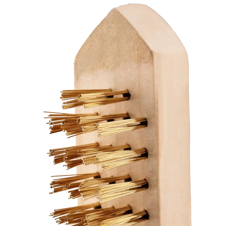 4-reihige Bürste mit Holzgriff