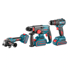 20V Cordless 3Pcs Combo Kit (Impact Drill , Rotary Hammer , Mini Angle Grinder)