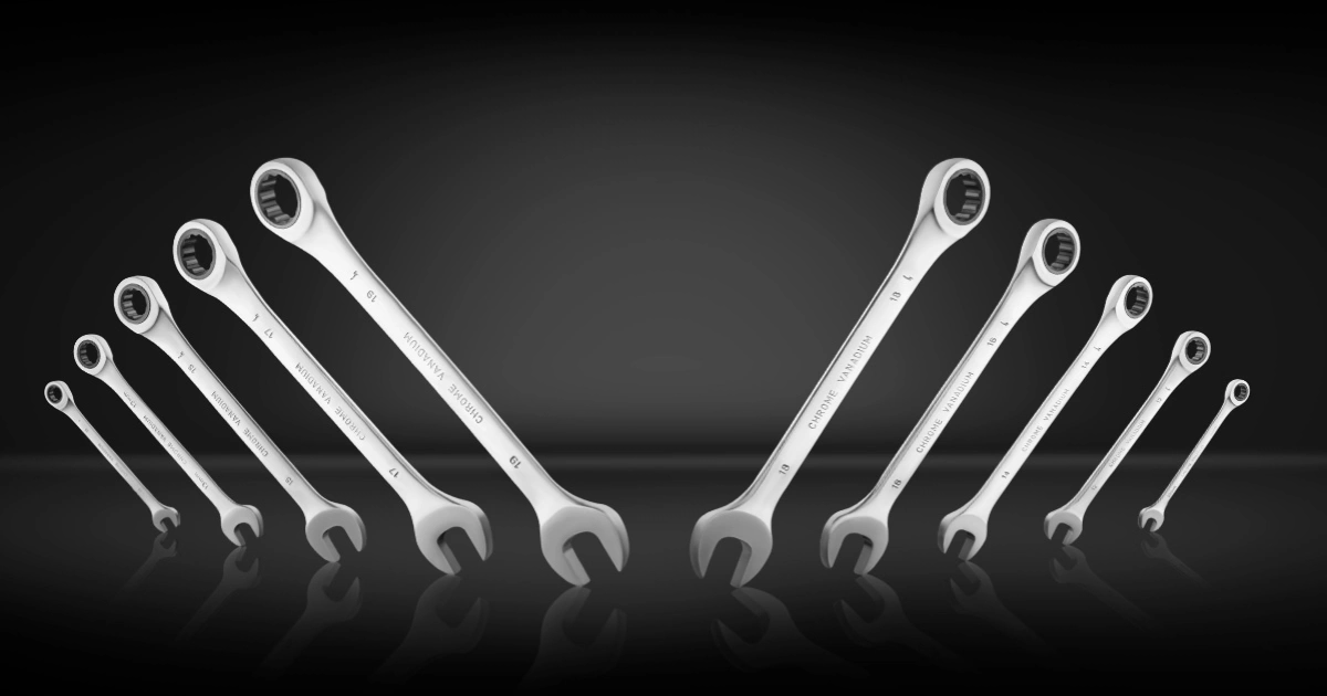 Ronix Rh-2172 Flexible Ratchet Spanner Set 14*19mm Professional Hand Tool Cheap Hand Spanner Tool 6PCS Set